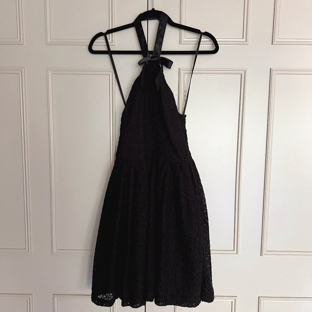 Rodarte x Target 2009 Black Lace Bow Detail Halter Dress Size 7 - Size Small / M